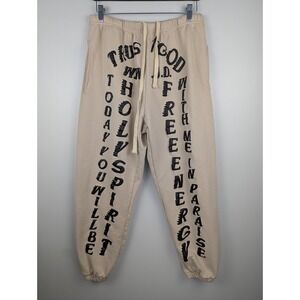 Trust God Sweatpants Joggers S YEEZY Kanye West CPFM Sunday Service Cream 28"‎